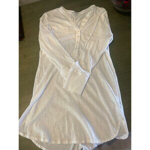 Standard James Perse White Long Sleeve Henley Tunic Top Womens Size 3 100% Cotto